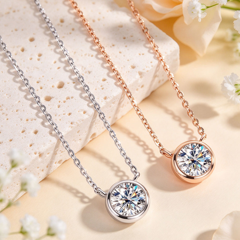 LinkerLove 1ct Moissanite Neck - đánh giá và giá Bezels Set Pendant