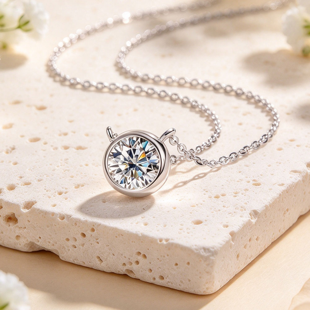 LinkerLove 1ct Moissanite Neck - đánh giá và giá Bezels Set Pendant